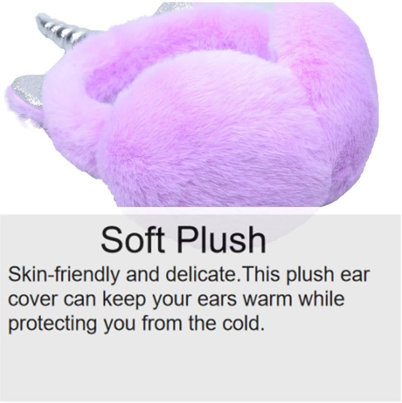 GSFY Ear Muffs Gloves Set for Kids Girls Adjustable Winter Sequin Faux Fur Windproof Warm Ear Warmer Outdoor - Image 4